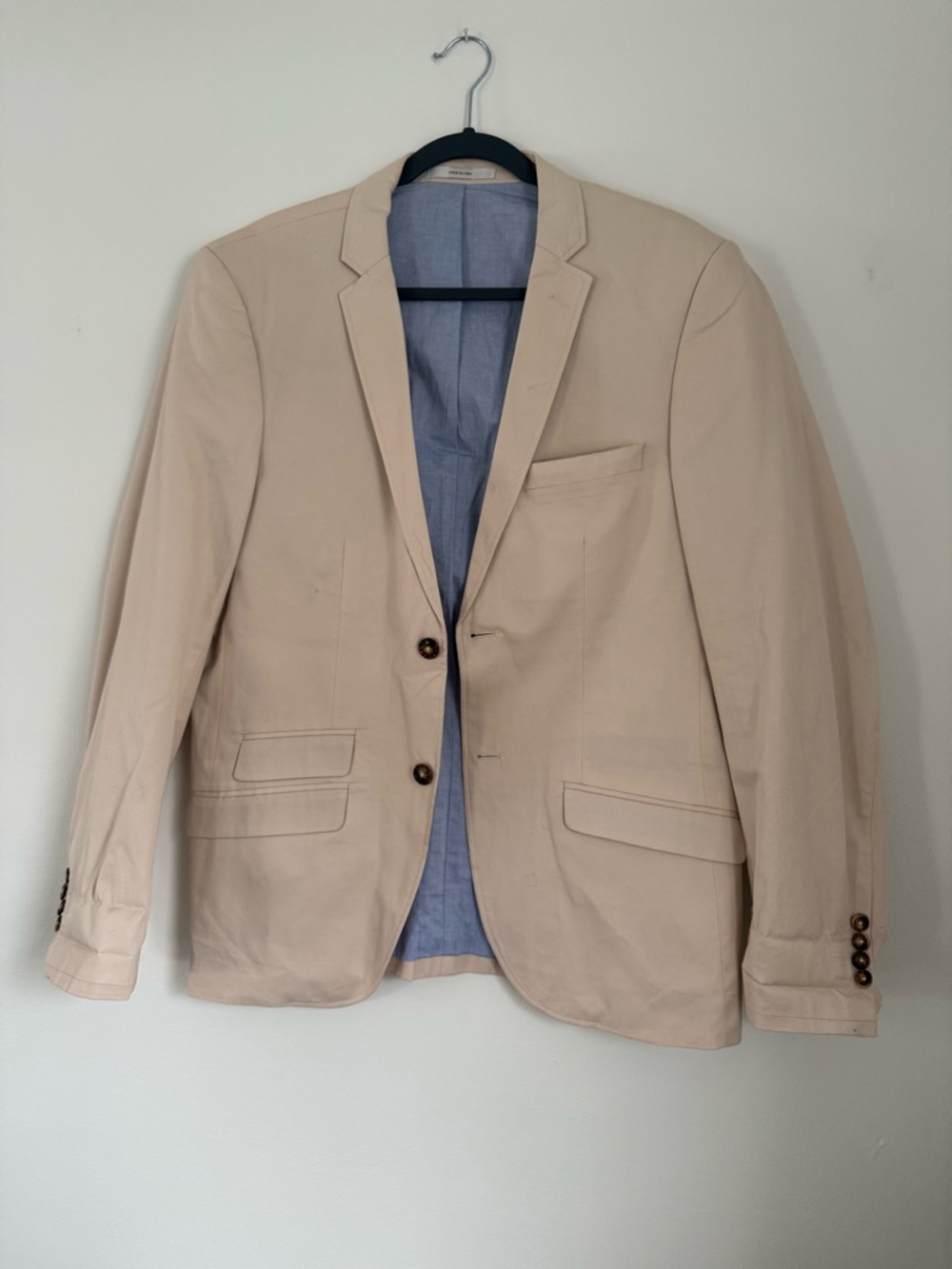 WD.NY Light Beige Cotton Blazer - Casual Tailored Sport Coat